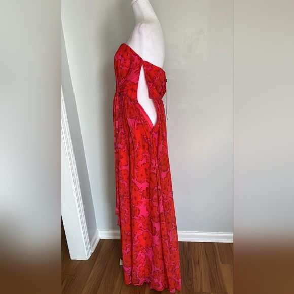 Badgley Mischka Dress Red New Luxury - Picture 10 of 15